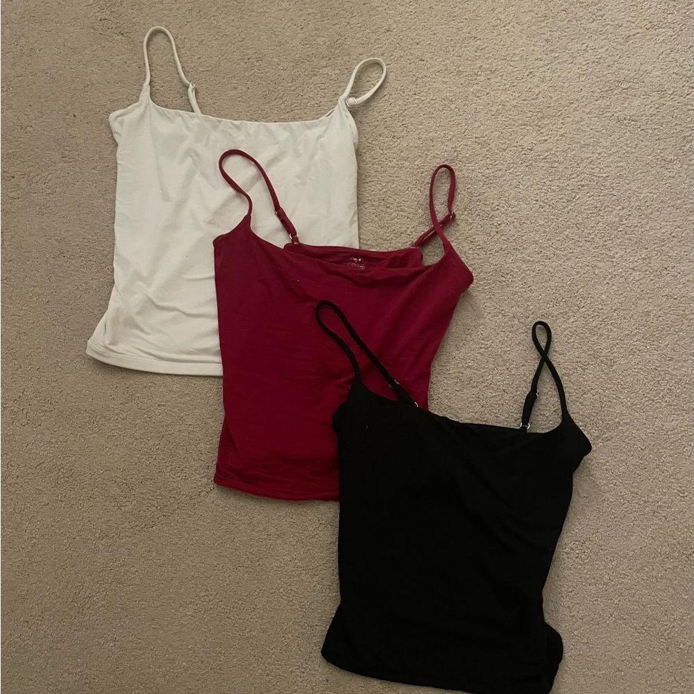 SUKKESS Women's Camisole Top Set - White, Red, and Black